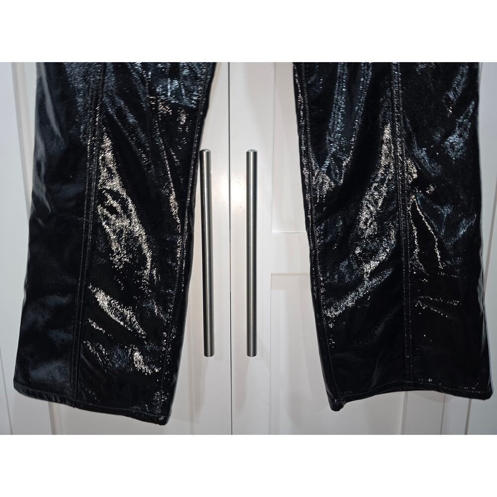 Good American “Good Straight” Black Patent Faux-Leather Pants – Size 18 - Picture 6 of 16